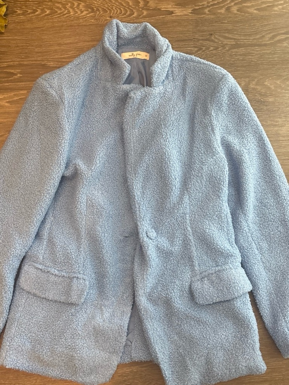 Light Blue Sherpa Style Blazer